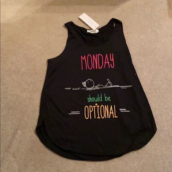 Cute M Tank Top “Monday’s Should Be Optional” - Picture 1 of 4
